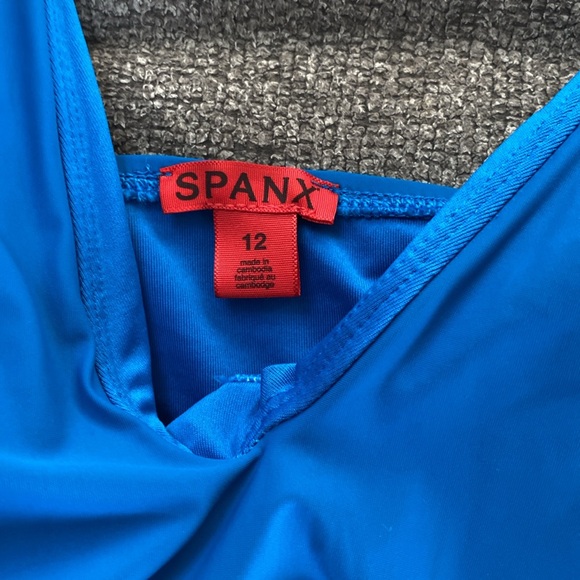 NWT Spanx One Piece Halter Cobalt Swimsuit - Picture 6 of 8